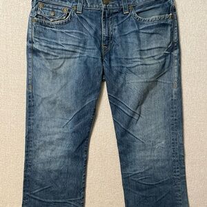 True Religion Women's Medium Blue Straight Leg Jeans Unisex 38x24